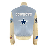 Dallas Cowboys Wool & Leather Varsity Jacket Baby Blue