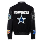 Dallas Cowboys Wool & Leather Varsity Jacket Black/Black