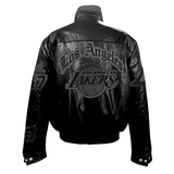 Los Angeles Lakers Puffer Full Leather Jacket Black