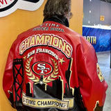 San Francisco 49ers 5X Super Bowl Champion Skyline Vegan Leather Jacket