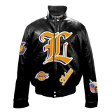 Los Angeles Lakers Puffer Full Leather Jacket Color