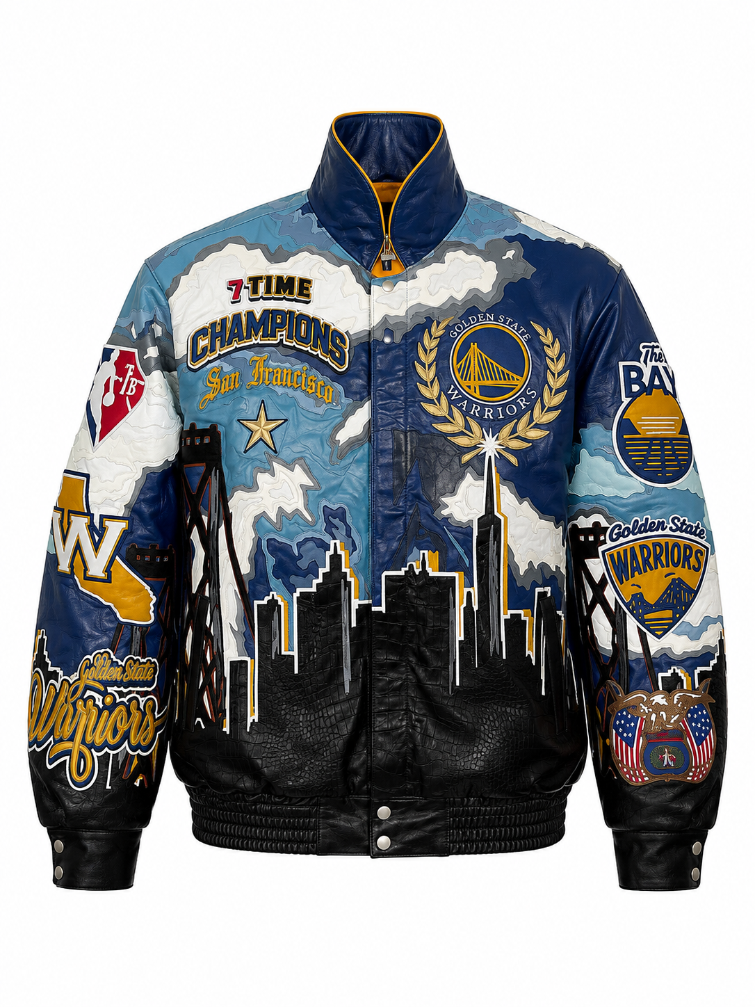 Golden State Warriors 7th Championship Leather Jacket – Jeff