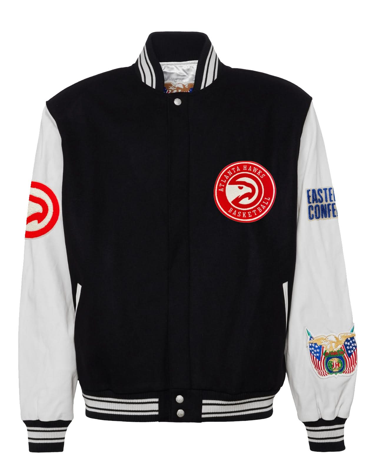 ATLANTA HAWKS WOOL & LEATHER VARSITY JACKET Black / White