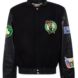 Boston Celtics Wool & Leather Jacket Black