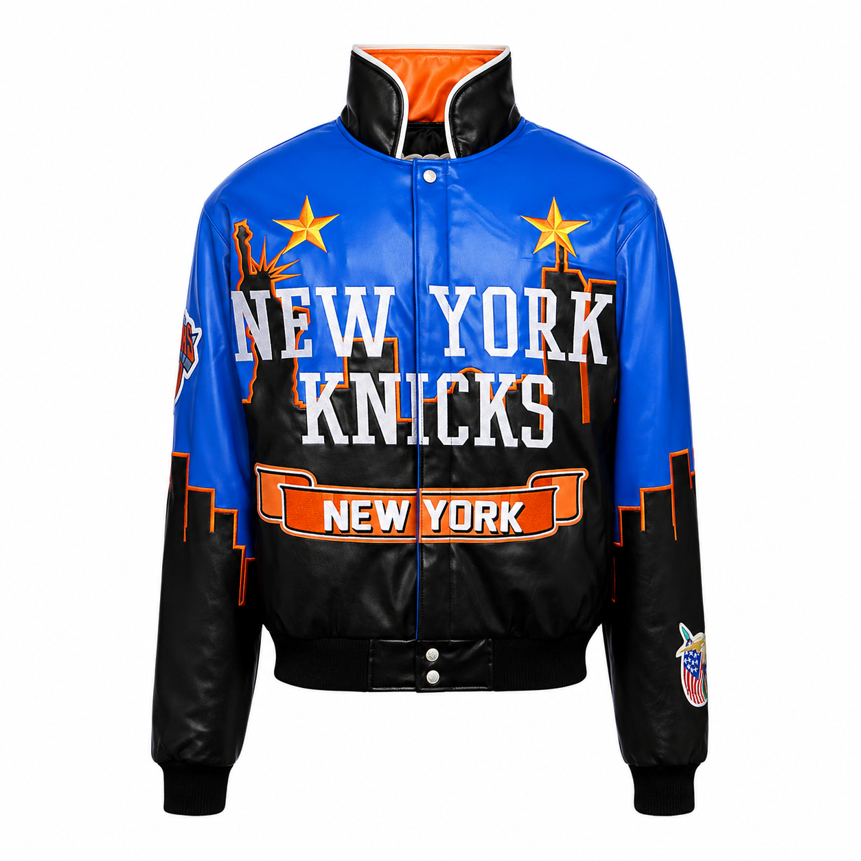 New York Knicks Skyline Vegan Leather Jacket – Jeff Hamilton Shop