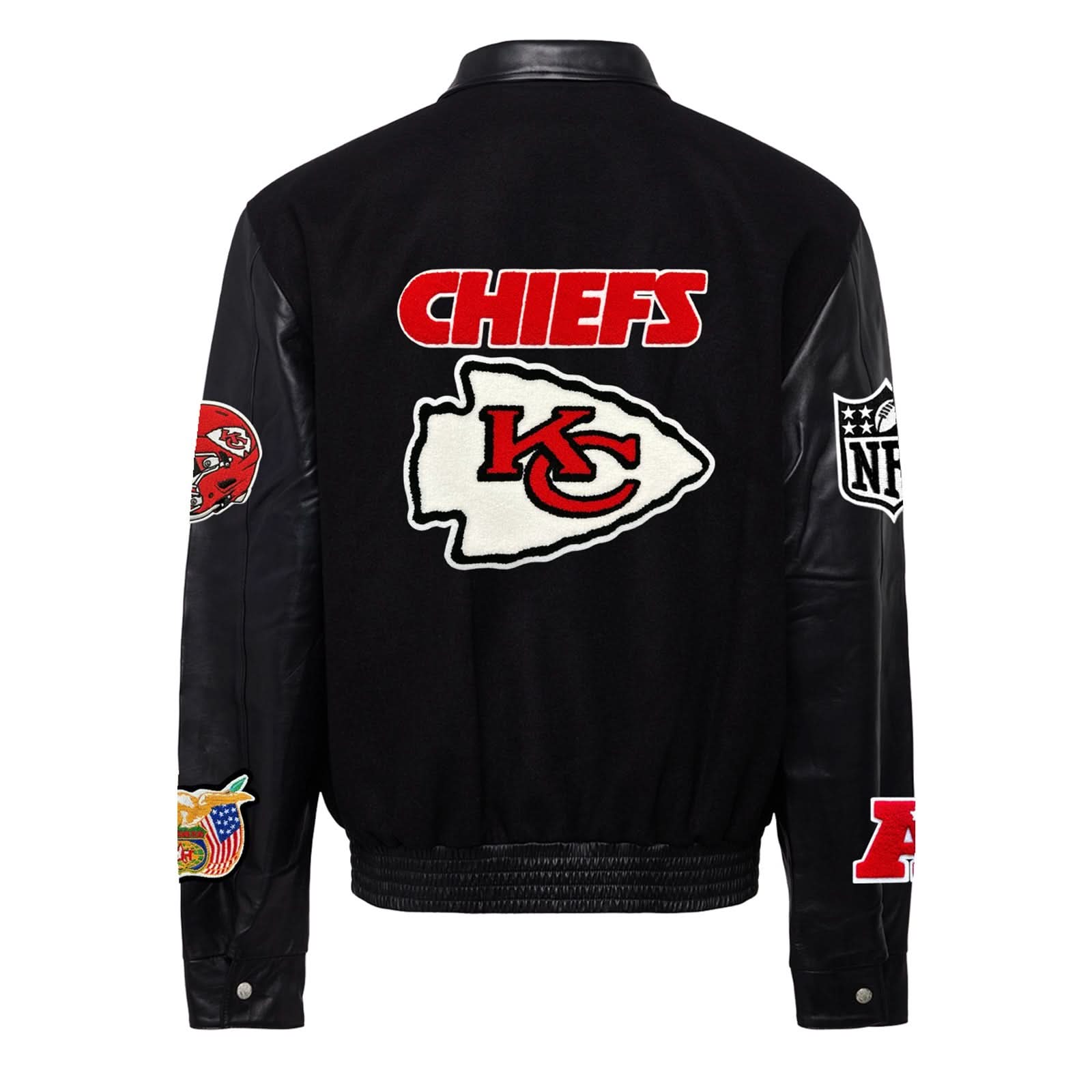 Kansas City Chiefs Wool Leather Varsity Jacket Black/Black