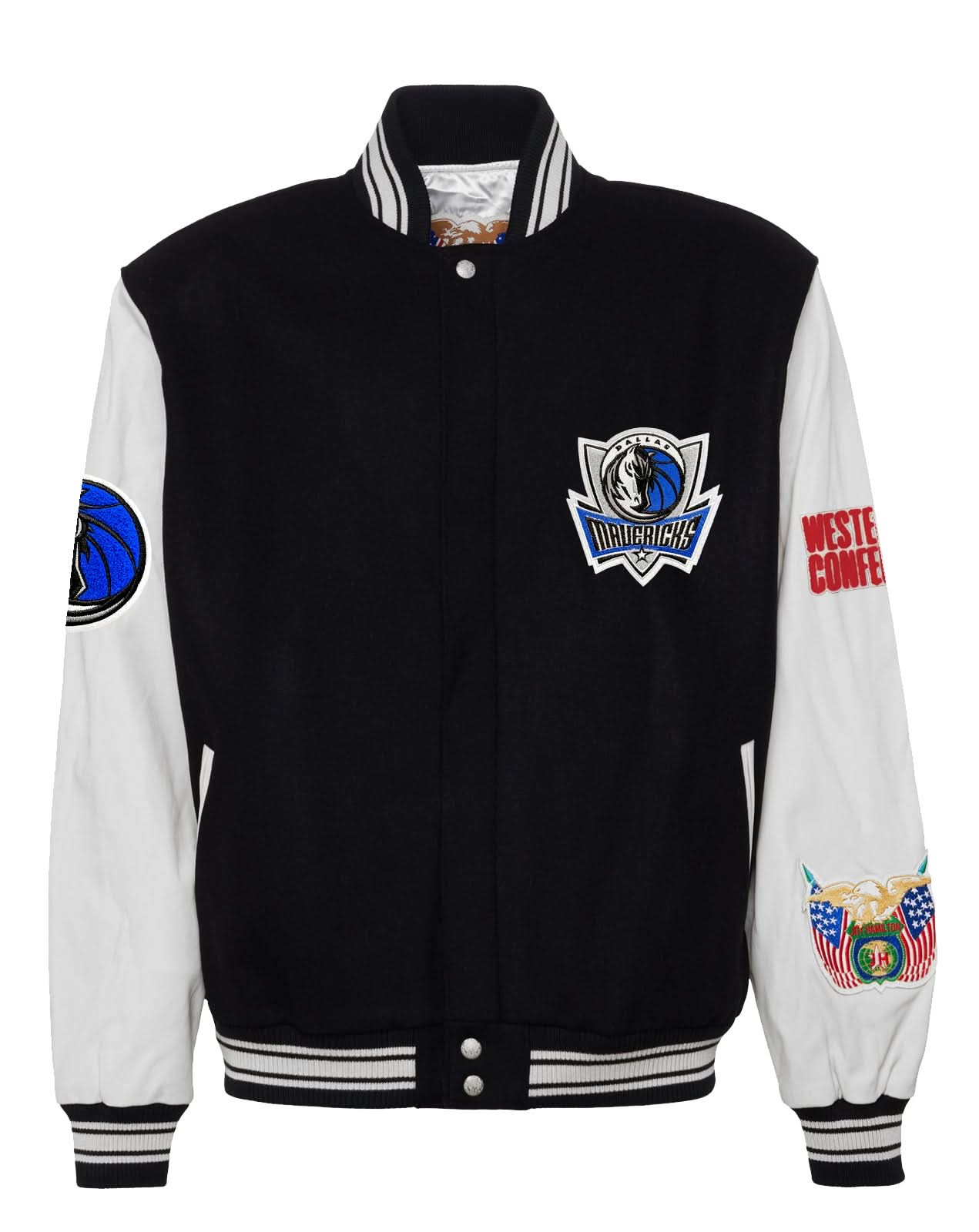 DALLAS MAVERICKS WOOL & LEATHER VARSITY JACKET Black / White