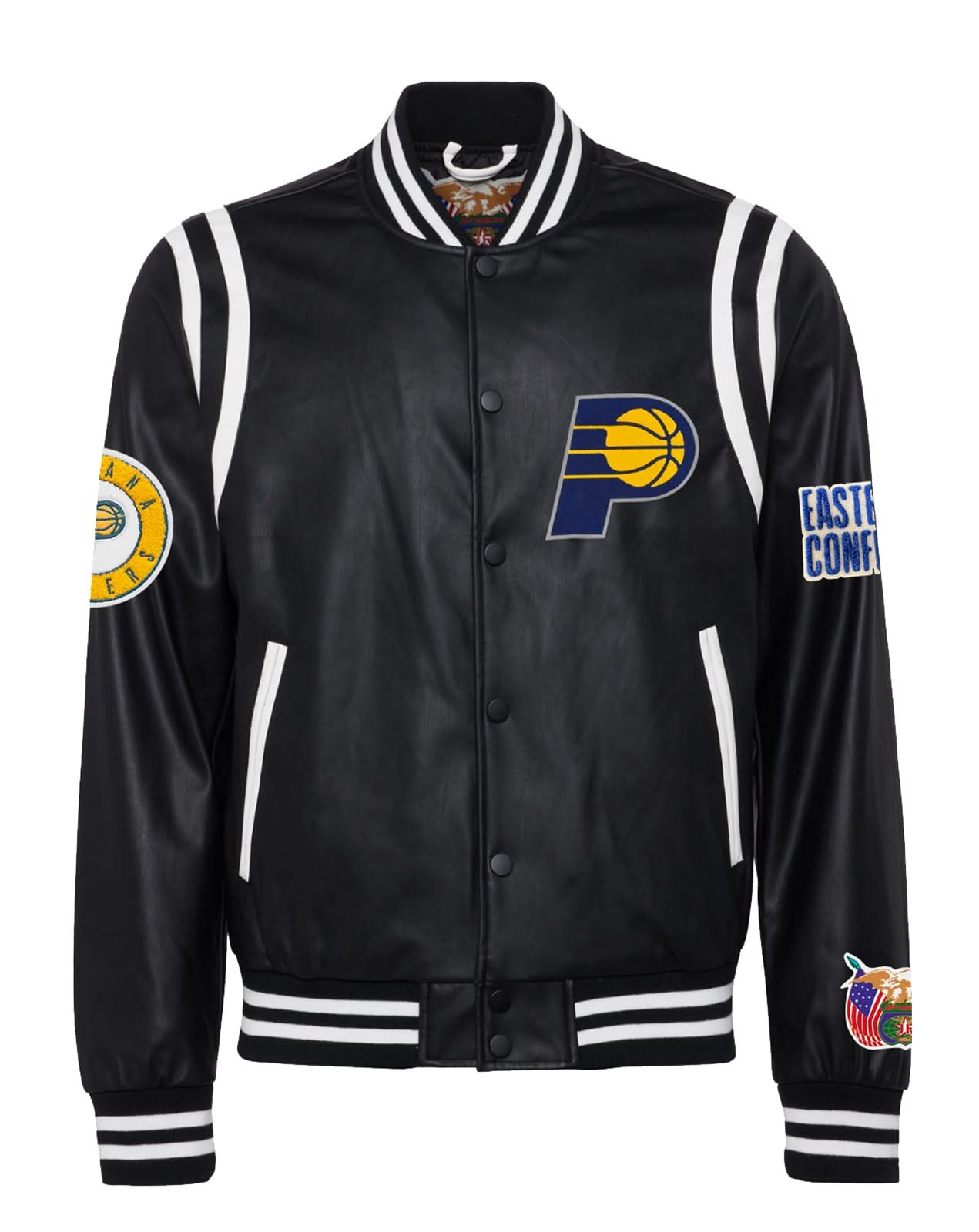 INDIANA PACERS VEGAN LEATHER JACKET Black / White