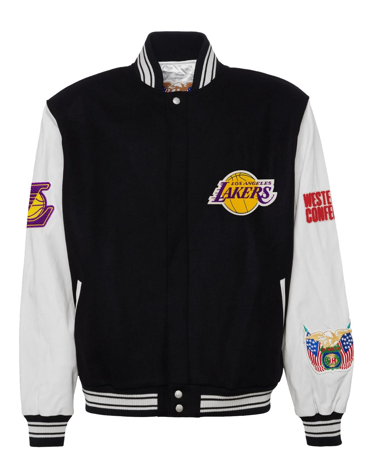 LOS ANGELES LAKERS WOOL & LEATHER VARSITY JACKET Black / White