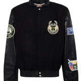 Milwaukee Bucks Wool & Leather Jacket Black