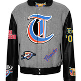 Oklahoma City Thunder Wool & Leather Old English Varsity Jacket