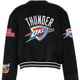OKLAHOMA CITY THUNDER WOOL VARSITY JACKET BLACK