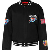 OKLAHOMA CITY THUNDER WOOL VARSITY JACKET BLACK