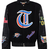 Oklahoma City Thunder Wool & Leather Old English Varsity Jacket