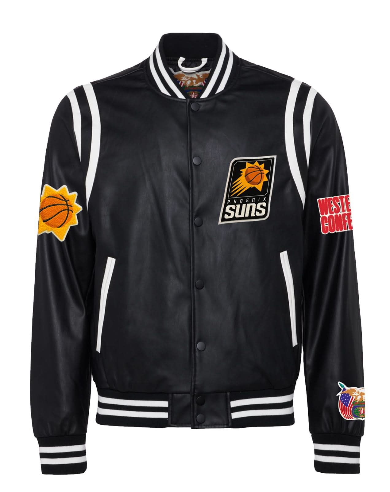 PHOENIX SUNS VEGAN LEATHER JACKET Black / White