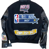 2024 NBA All-Star Indianapolis Wool & Leather Jacket Black