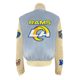 Los Angeles Rams Wool & Leather Varsity Jacket Baby Blue