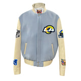 Los Angeles Rams Wool & Leather Varsity Jacket Baby Blue