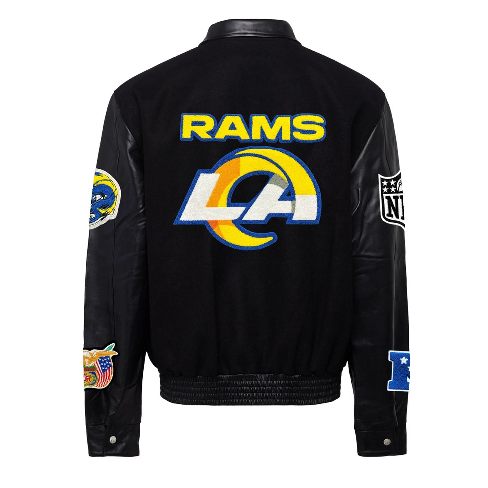 Los Angeles Rams Wool Leather Varsity Jacket Black/Black