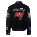 Tampa Bay Buccaneers Wool & Leather Varsity Jacket Black/Black