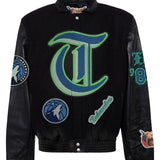 Minnesota Timberwolves Wool & Leather Jacket Black