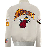 Miami Heat Wool & Leather Old English Varsity Jacket