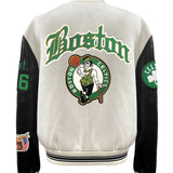 Boston Celtics Wool & Leather Old English Varsity Jacket