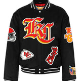Kansas City Chiefs Wool Old English Varsity Jacket Black