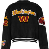 Washington Commanders Wool Old English Varsity Jacket Black