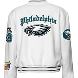 Philadelphia Eagles Wool Old English Varsity Jacket White