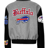 Buffalo Bills Wool & Leather Old English Varsity Jacket