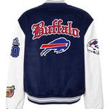 Buffalo Bills Wool & Leather Old English Varsity Jacket