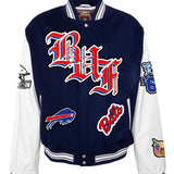 Buffalo Bills Wool & Leather Old English Varsity Jacket