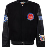 Detroit Pistons Wool & Leather Jacket Black