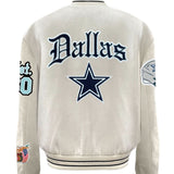 Dallas Cowboys Wool Old English Varsity Jacket White