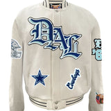 Dallas Cowboys Wool Old English Varsity Jacket White