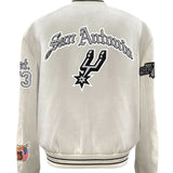 San Antonio Spurs Wool Old English Varsity Jacket White