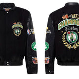 Preorder: 2024 NBA Champion Boston Celtics Wool & Leather Jacket