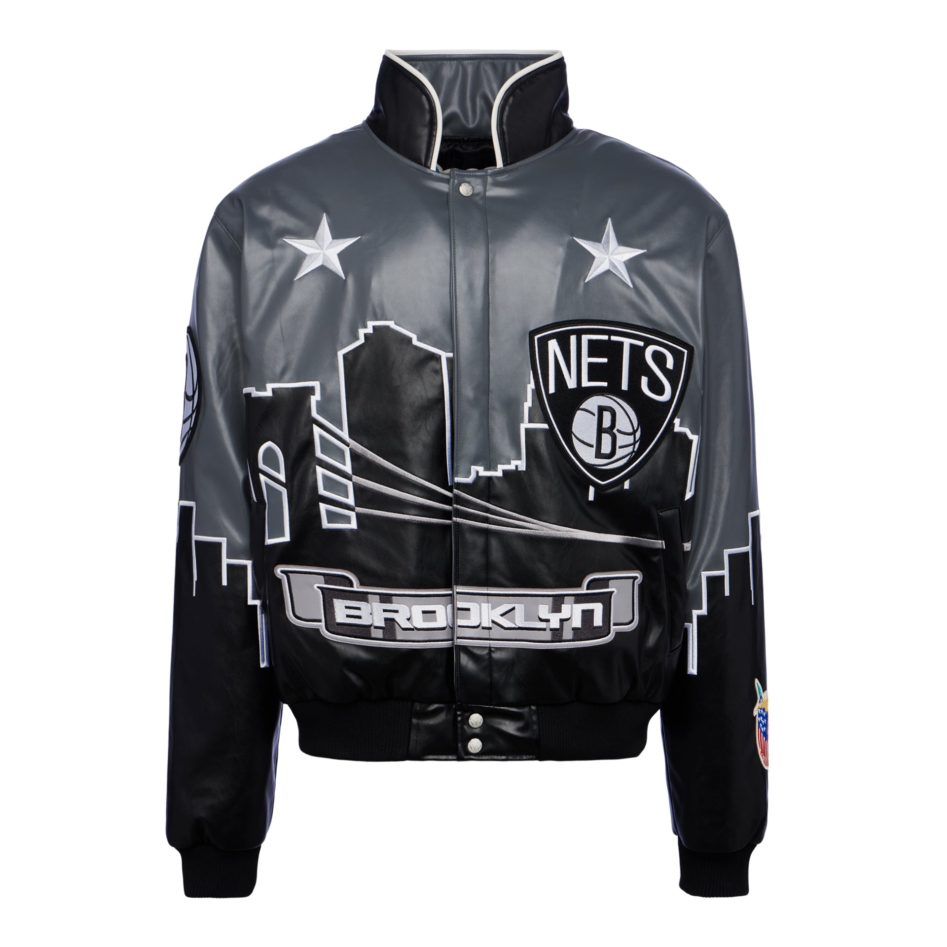 Maker of Jacket Black Leather Jackets Jeff Hamilton NBA All Star Team Logo