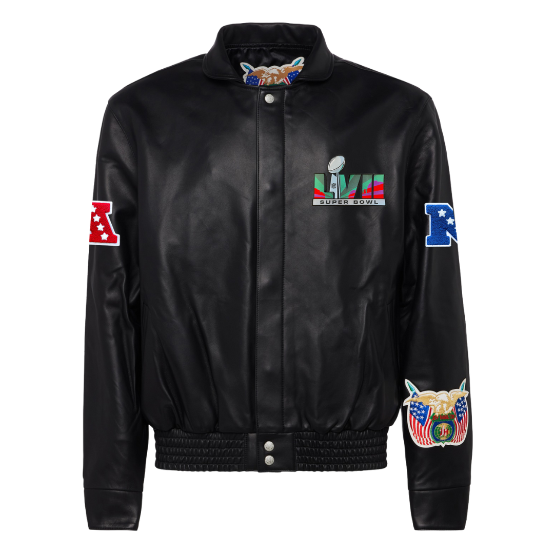 SUPER BOWL LVII LEATHER JACKET Black – Jeff Hamilton Shop