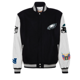 Philadelphia Eagles Wool & Leather Varsity Jacket Black/White