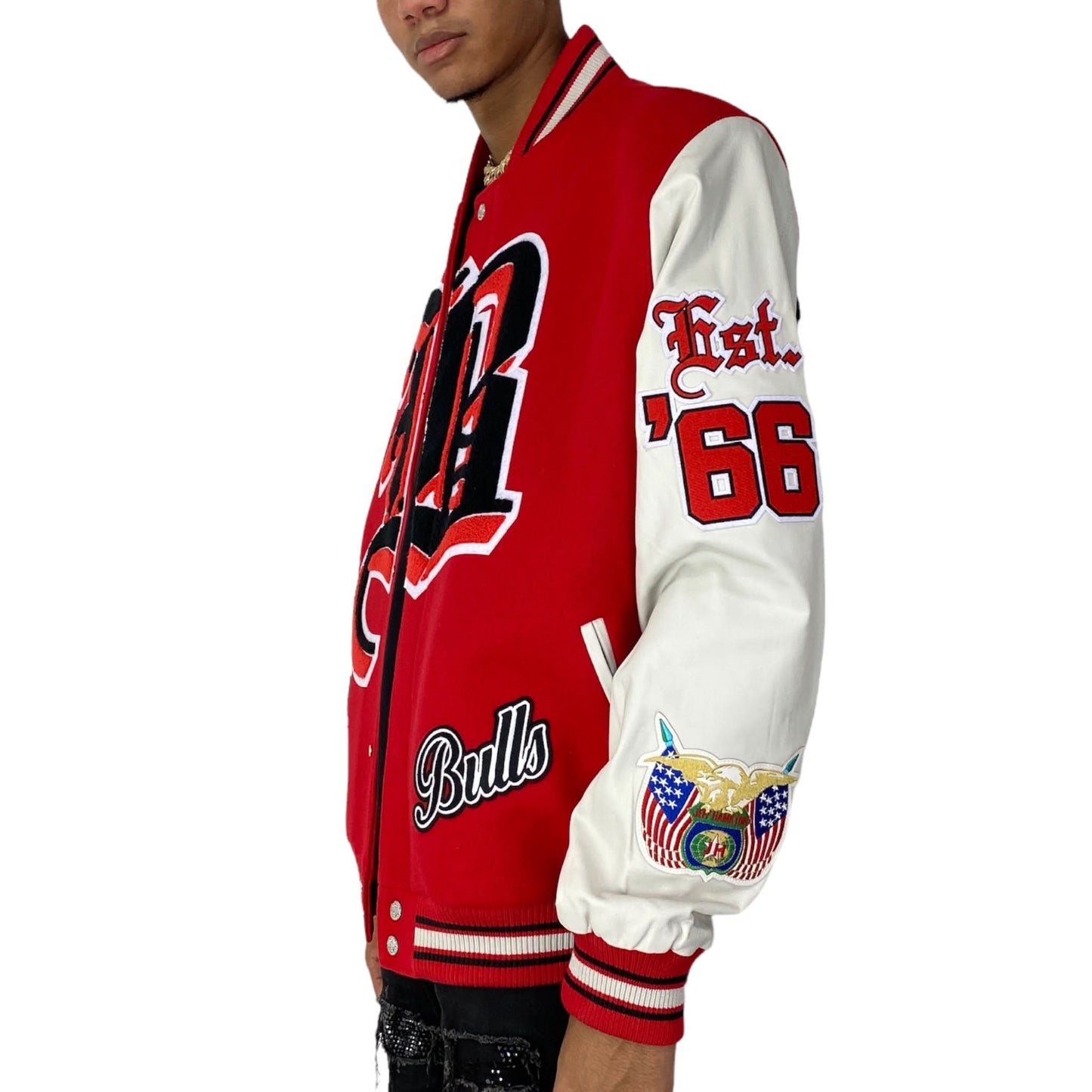 CHICAGO BULLS WOOL & LEATHER VARSITY JACKET