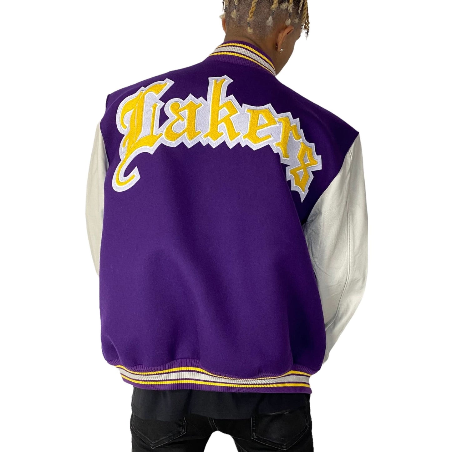 LA LAKERS WOOL & LEATHER VARSITY JACKET