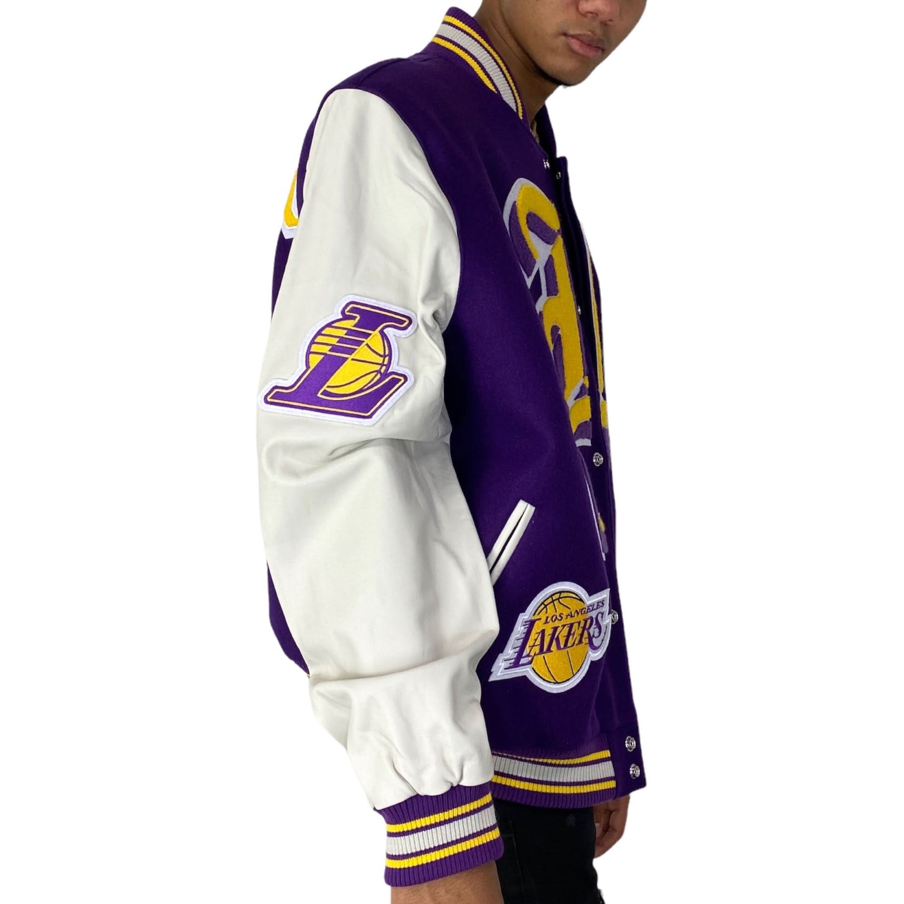 LA LAKERS WOOL & LEATHER VARSITY JACKET
