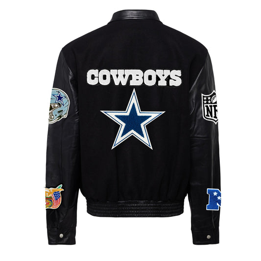 DALLAS COWBOYS WOOL & LEATHER VARSITY JACKET Black/Black