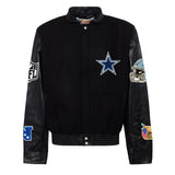 Dallas Cowboys Wool & Leather Varsity Jacket Black/Black