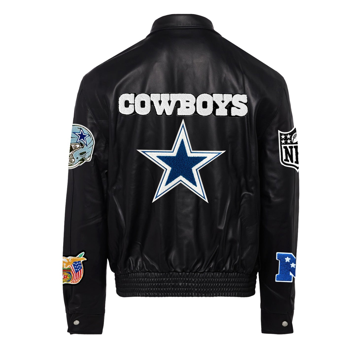Dallas Cowboys Fleece Leather Jacket V3116 On Sale - Tana Elegant