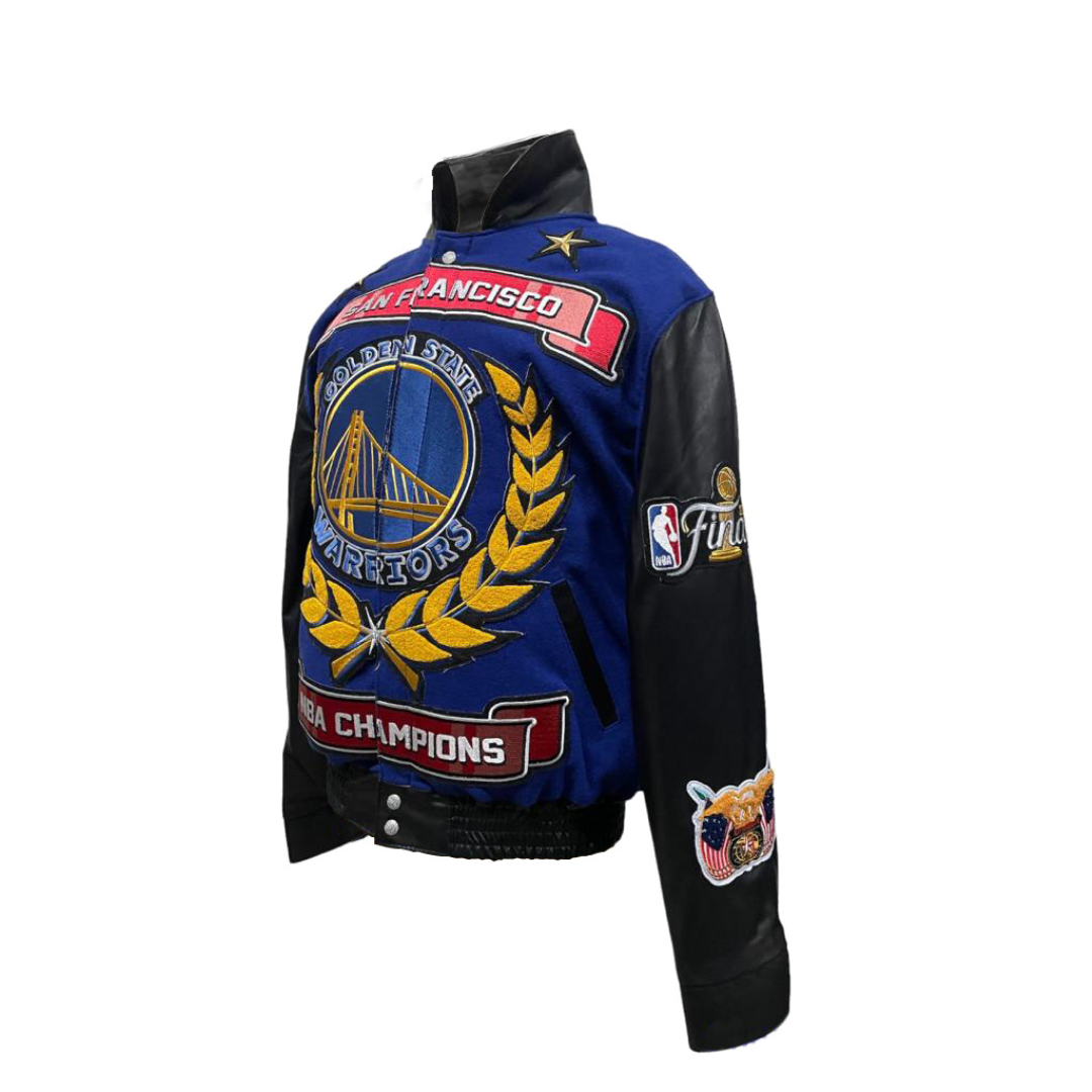 GOLDEN STATE WARRIORS WOOL & LEATHER PLAYOFFS LEATHER JACKET Yellow – Jeff  Hamilton Shop