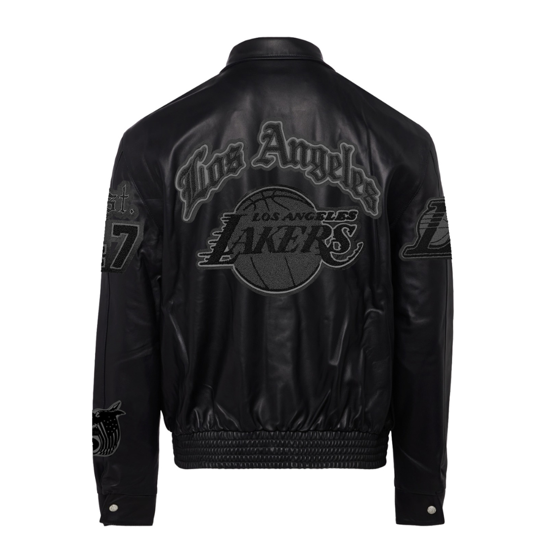 Los Angeles Lakers Full Leather Jacket Black Los Angeles Lakers Full Leather Jacket Black