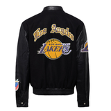 Los Angeles Lakers Wool & Leather Jacket Black With Color